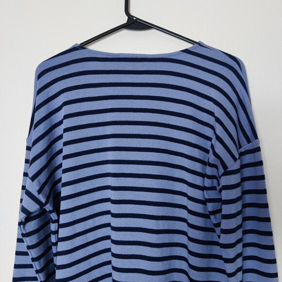 NWT Ann Taylor Weekend Collection Relaxed Sailor Striped Long Sleeve Top Large P - Picture 6 of 11